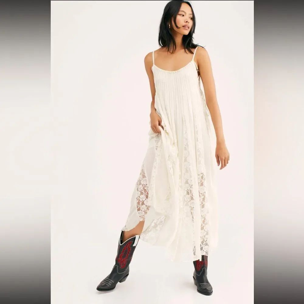 New Free People x FP One Hailee SLIP IVORY SUNDRESS